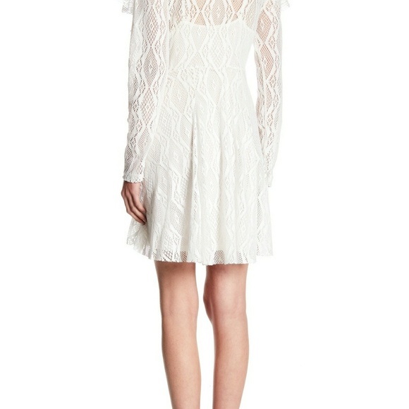 White Dress with side Ruffles - Picture 3 of 8